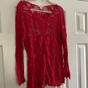 Cato Lace Top - Hot Pink